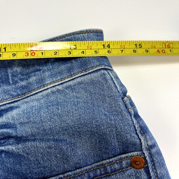 Madewell Button Fly High‎ Rise Denim Cut-Off Jean Shorts Sz 26 Copper Buttons - Picture 7 of 11